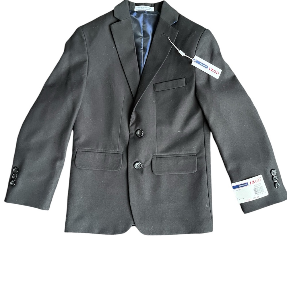 NWT Black  IZOD Boys Blazer, Sz 8 Regular